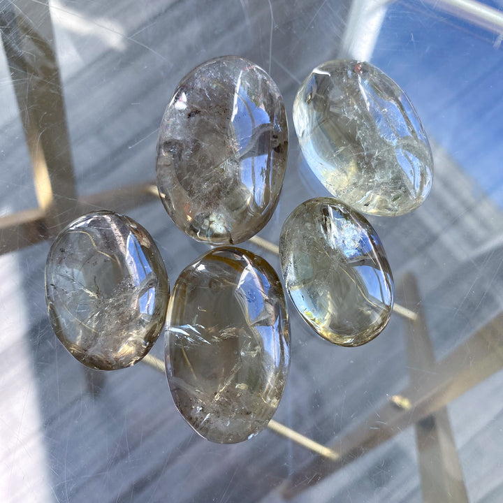Natural Citrine Palm Stone - Choose Your Size