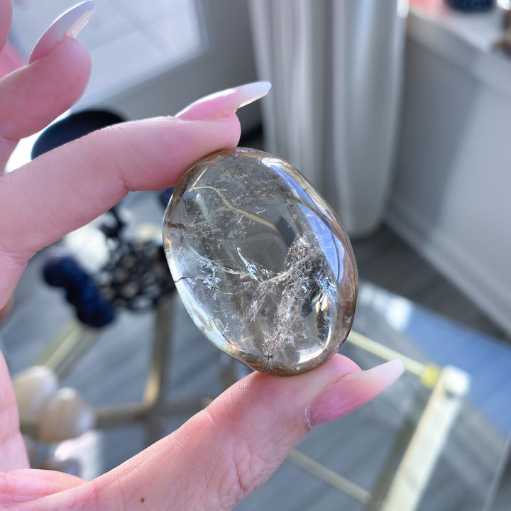 Natural Citrine Palm Stone - Choose Your Size