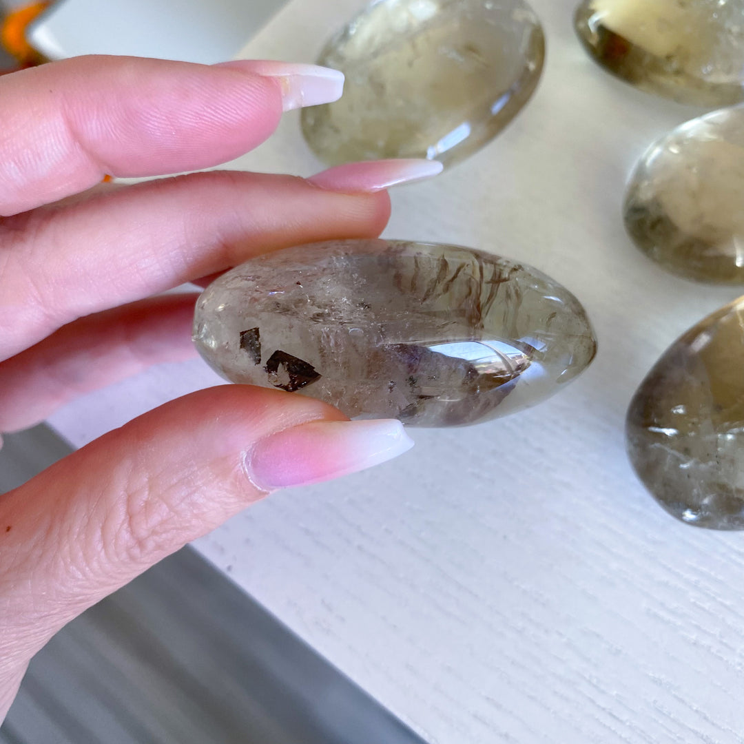 Natural Citrine Palm Stone - Choose Your Size
