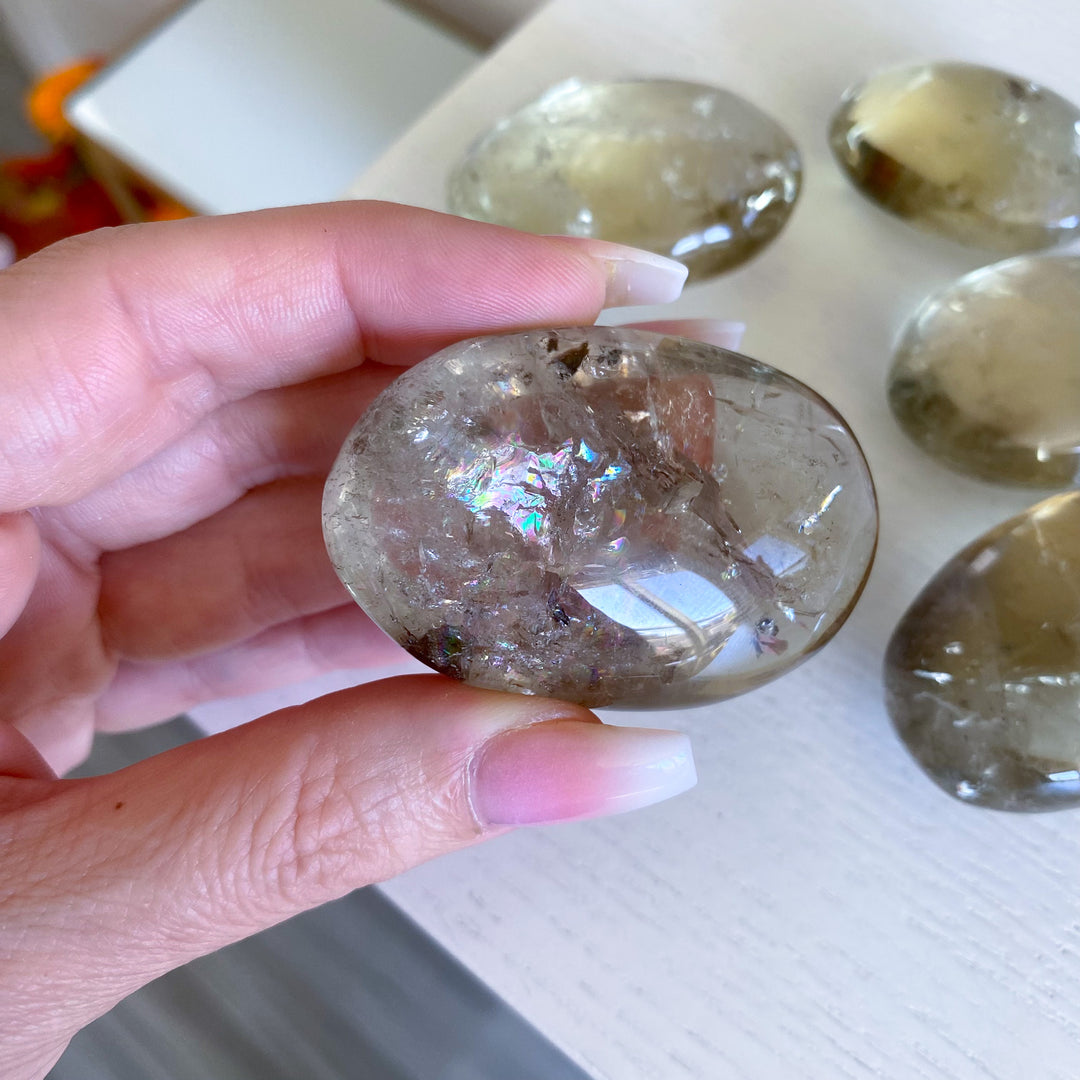 Natural Citrine Palm Stone - Choose Your Size