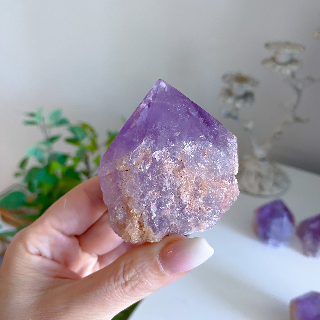 Amethyst Top Polish Point w/ Hematite
