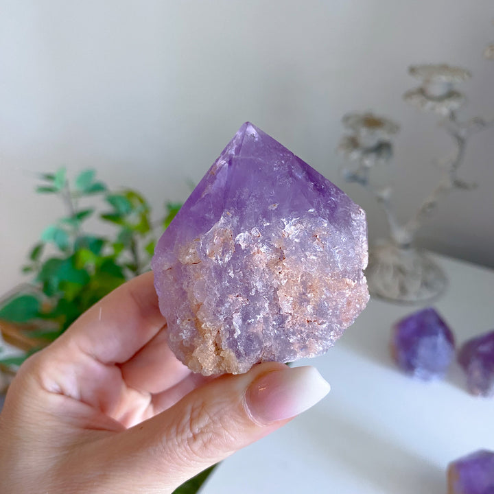 Amethyst Top Polish Point w/ Hematite