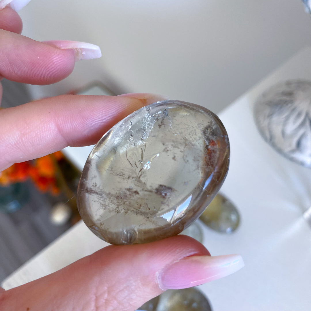Natural Citrine Palm Stone - Choose Your Size