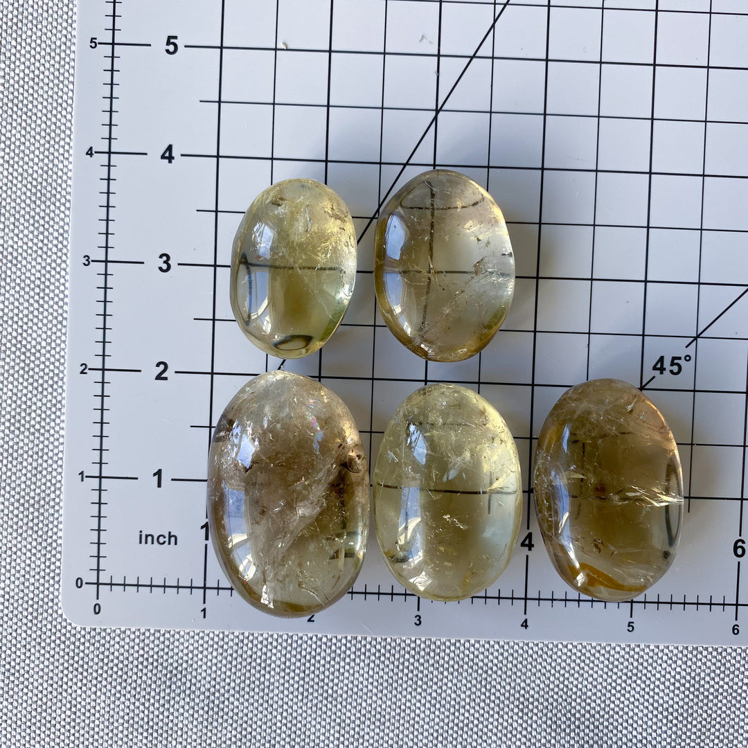 Natural Citrine Palm Stone - Choose Your Size