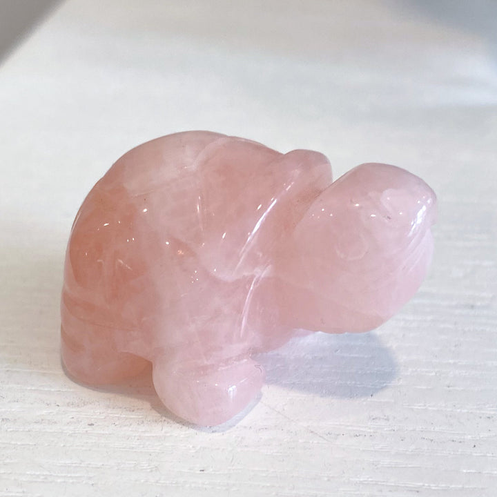 Rose Quartz Turtle Carving