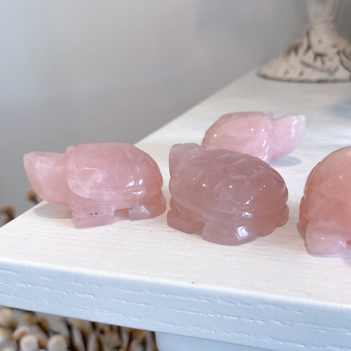 Rose Quartz Turtle Carving