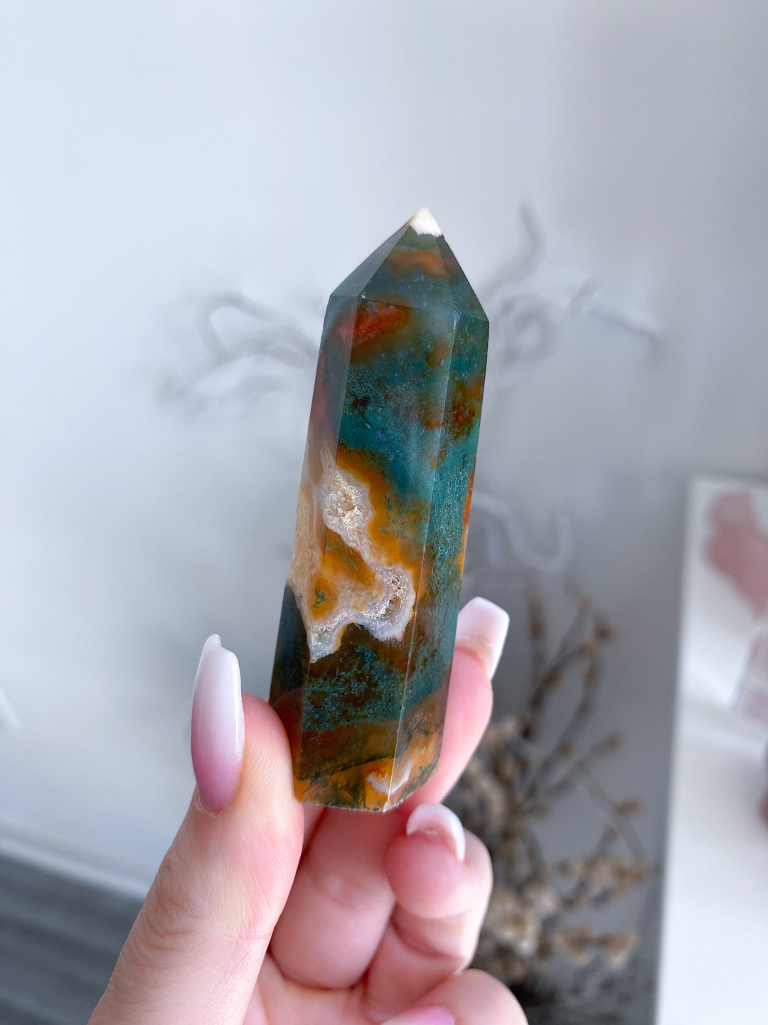 Carnelian & Moss Agate Tower #6