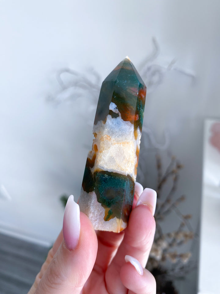 Carnelian & Moss Agate Tower #6