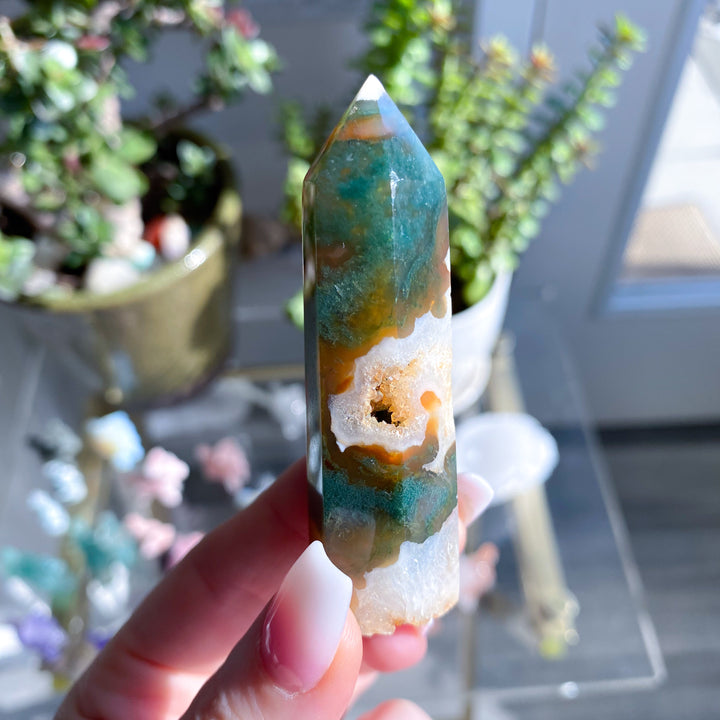 Carnelian & Moss Agate Tower #6