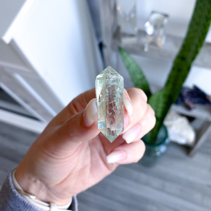 X Small Prasiolite Double Terminated Wand 
