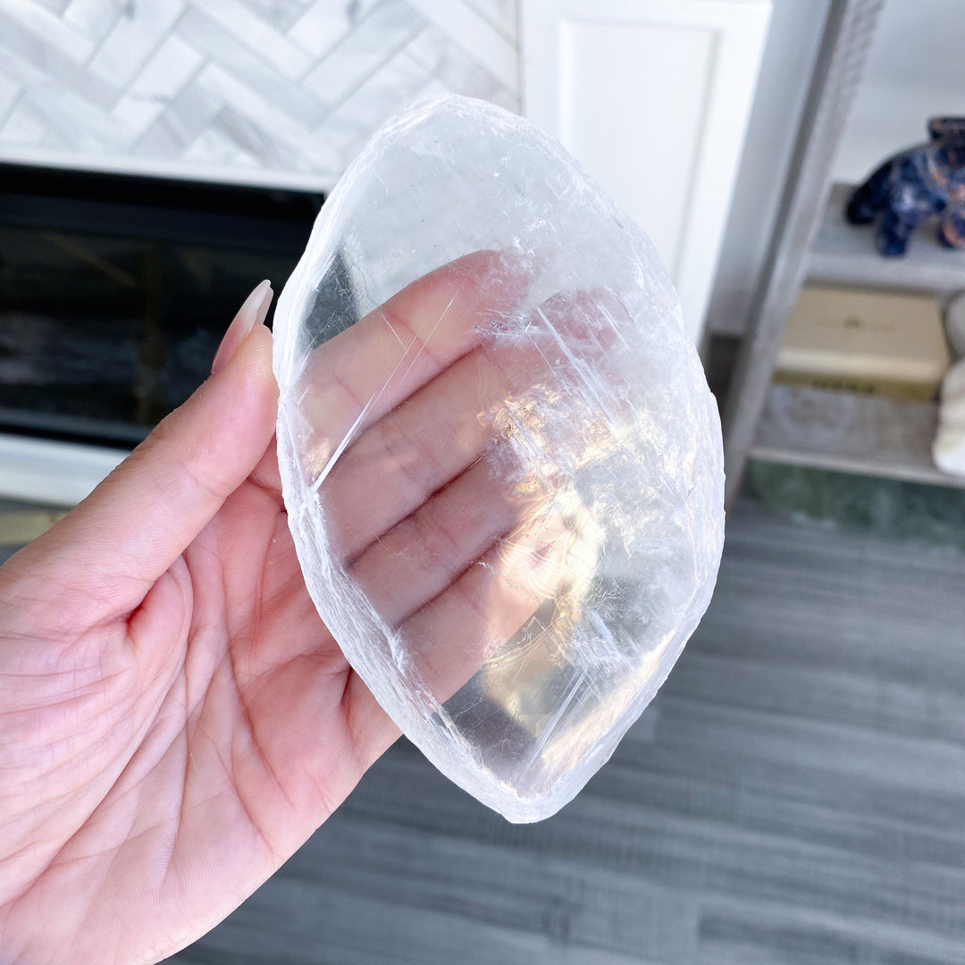 Clear Selenite Cleansing Plate 