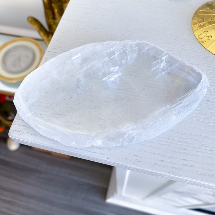 Clear Selenite Cleansing Plate 