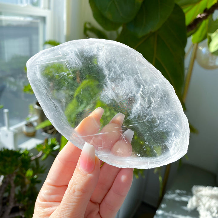 Clear Selenite Cleansing Plate 