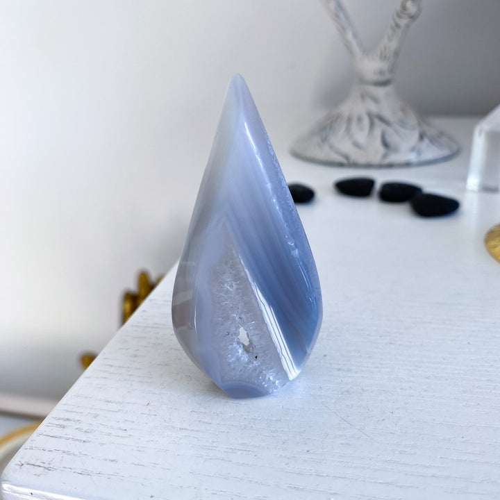 Druzy Blue Agate Flame 