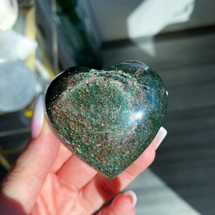 Green Aventurine Heart Carving w/ Mica #1
