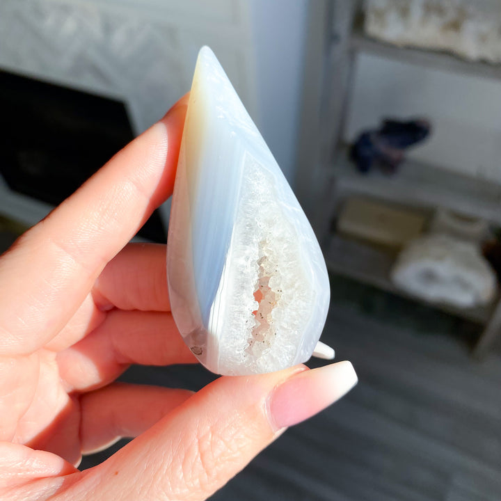 Druzy Blue Agate Flame 
