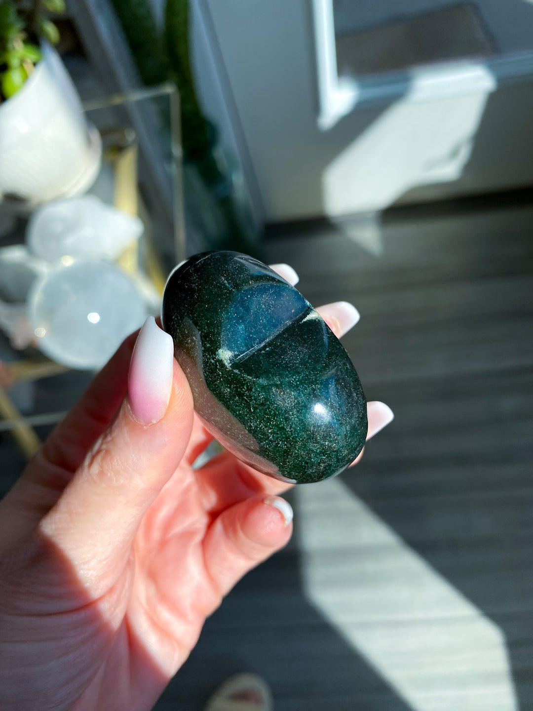Green Aventurine Heart Carving w/ Mica #1