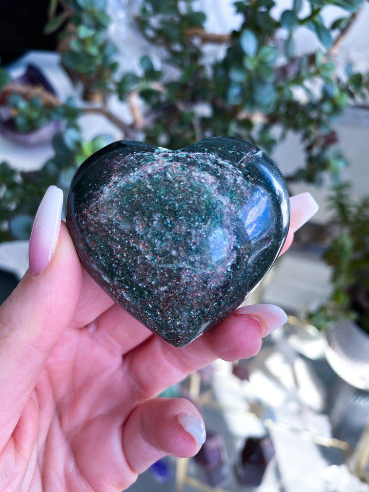 Green Aventurine Heart Carving w/ Mica #1