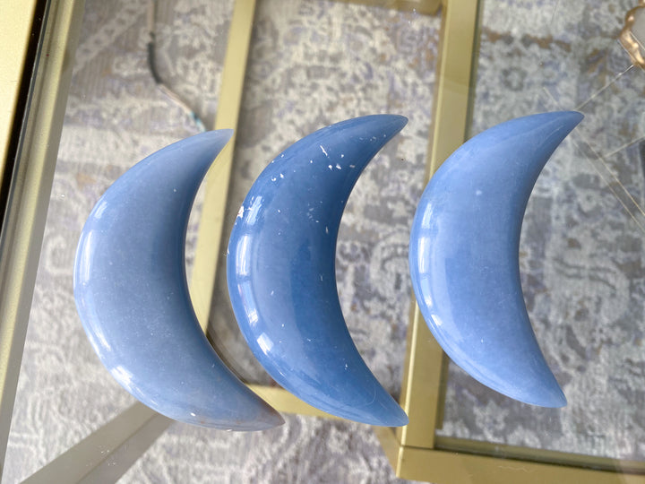 Angelite Moon Carving