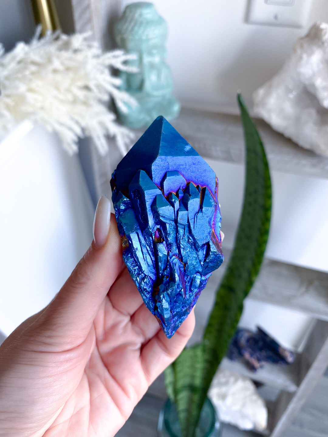 XL Blue Titanium Aura Quartz Point 