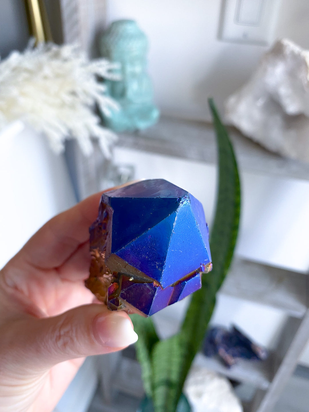 XL Blue Titanium Aura Quartz Point 