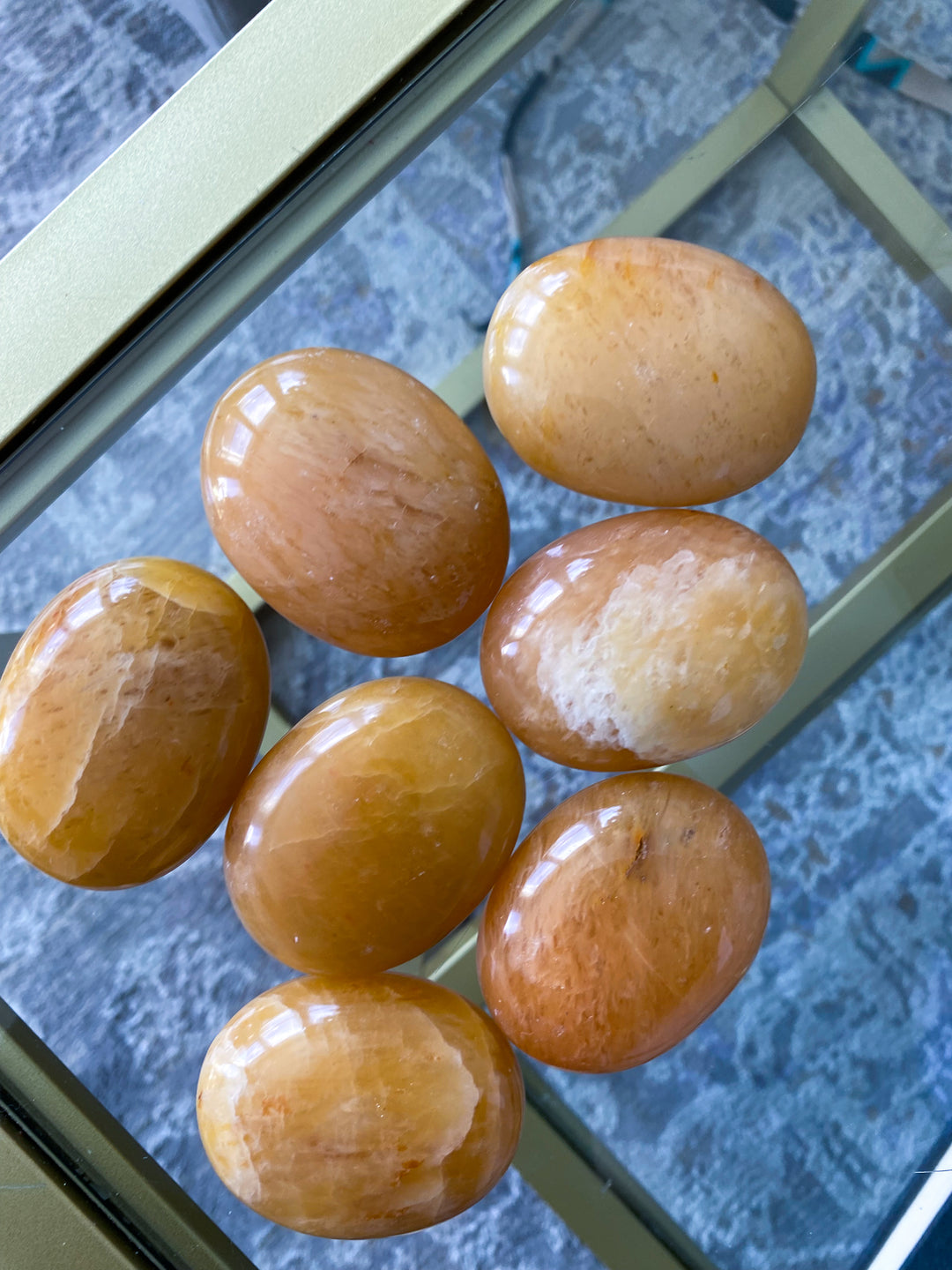 Marigold Yellow Aventurine Palm Stone