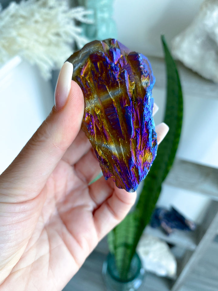 XL Blue Titanium Aura Quartz Point 