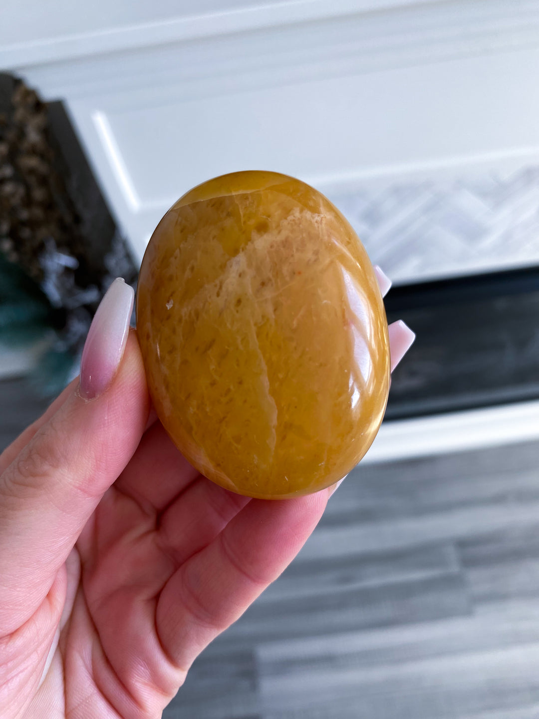 Marigold Yellow Aventurine Palm Stone