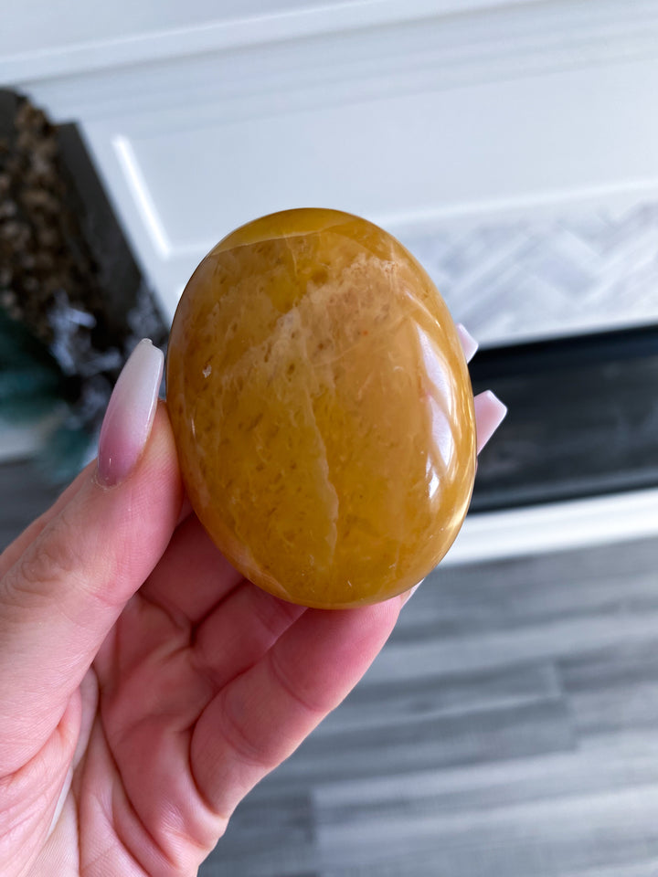 Marigold Yellow Aventurine Palm Stone