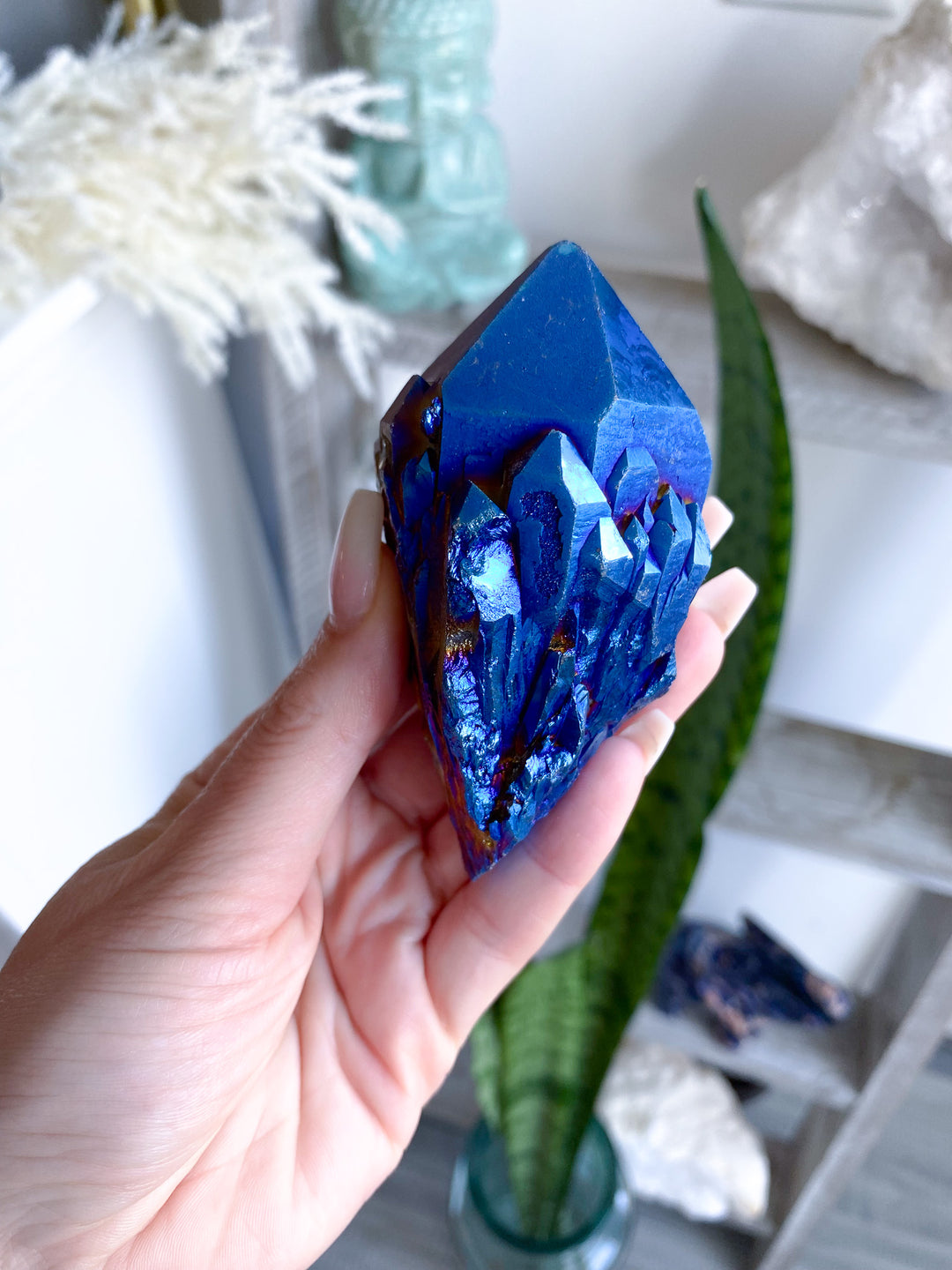 XL Blue Titanium Aura Quartz Point 