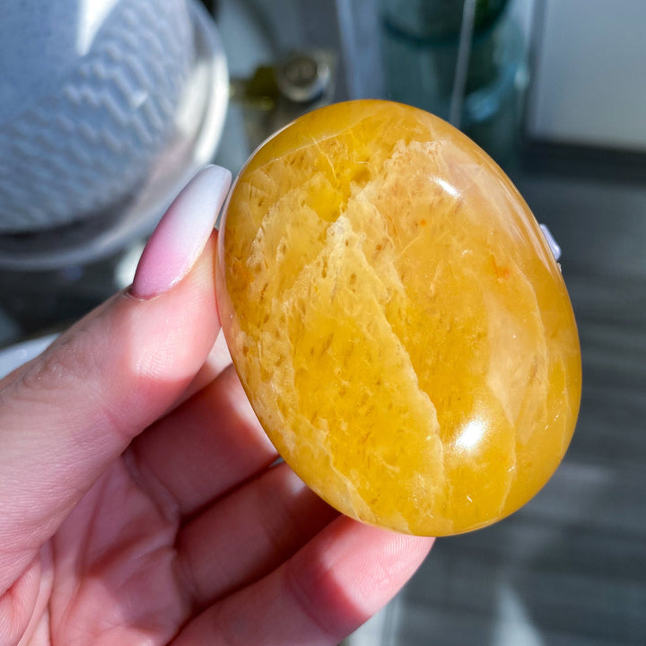 Marigold Yellow Aventurine Palm Stone