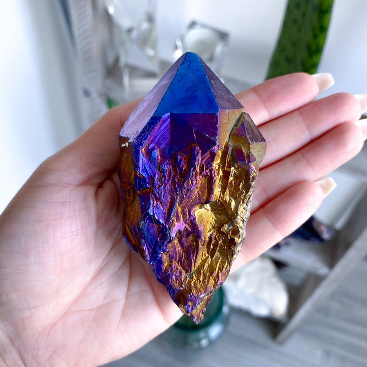 XL Blue Titanium Aura Quartz Point 