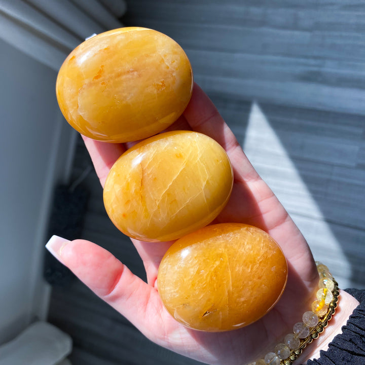 Marigold Yellow Aventurine Palm Stone