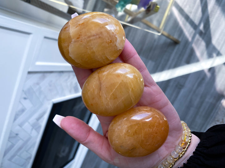 Marigold Yellow Aventurine Palm Stone