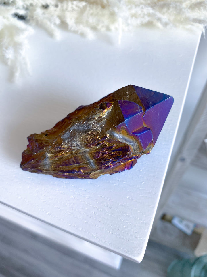 XL Blue Titanium Aura Quartz Point 