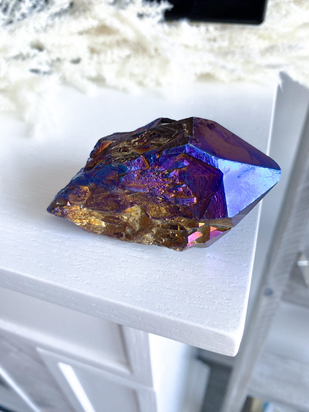 XL Blue Titanium Aura Quartz Point 