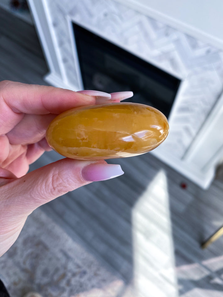 Marigold Yellow Aventurine Palm Stone