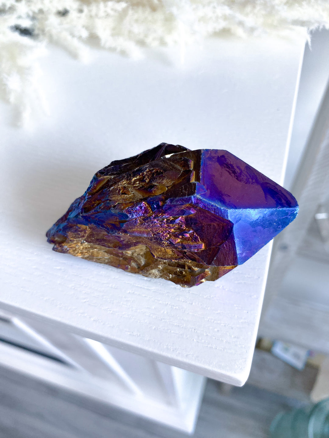 XL Blue Titanium Aura Quartz Point 