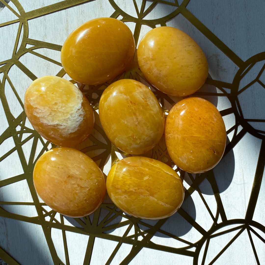 Marigold Yellow Aventurine Palm Stone