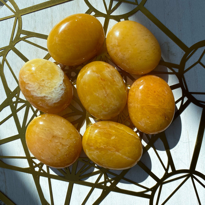 Marigold Yellow Aventurine Palm Stone