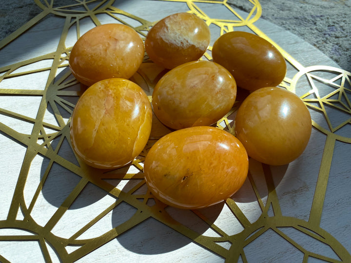 Marigold Yellow Aventurine Palm Stone