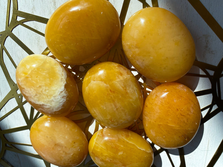 Marigold Yellow Aventurine Palm Stone