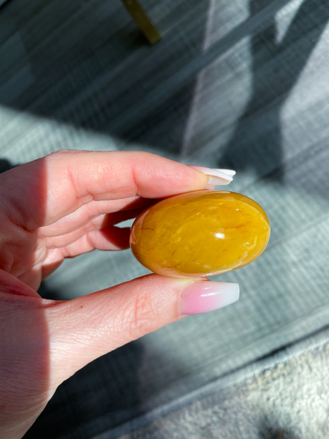 Marigold Yellow Aventurine Palm Stone