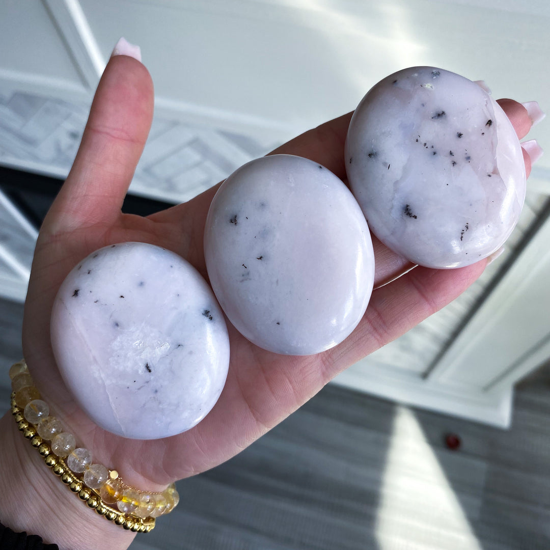 Pale Pink Opal Palm Stone