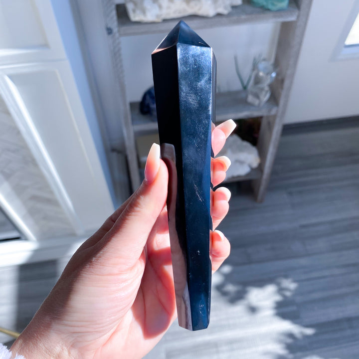 Imperfect Black Agate Wand 