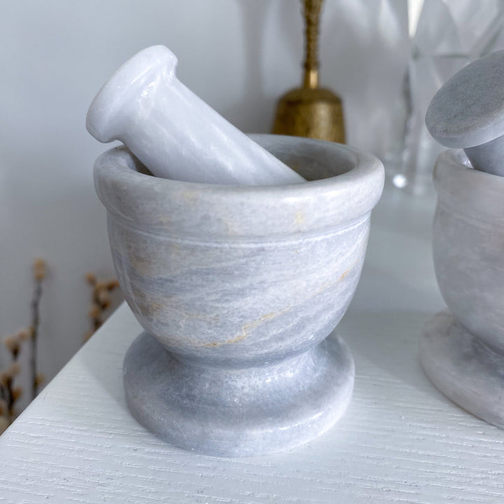 White Marble Mortar and Pestle