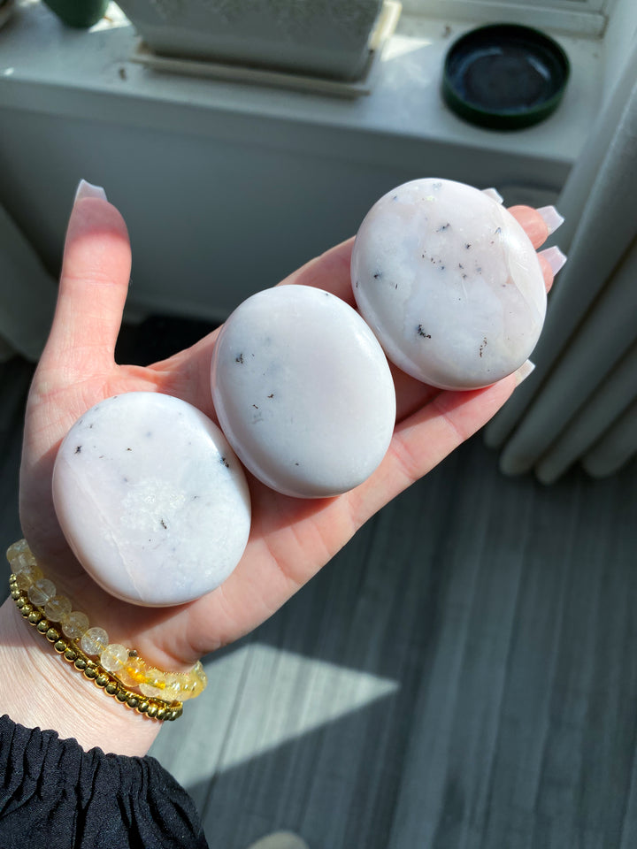 Pale Pink Opal Palm Stone