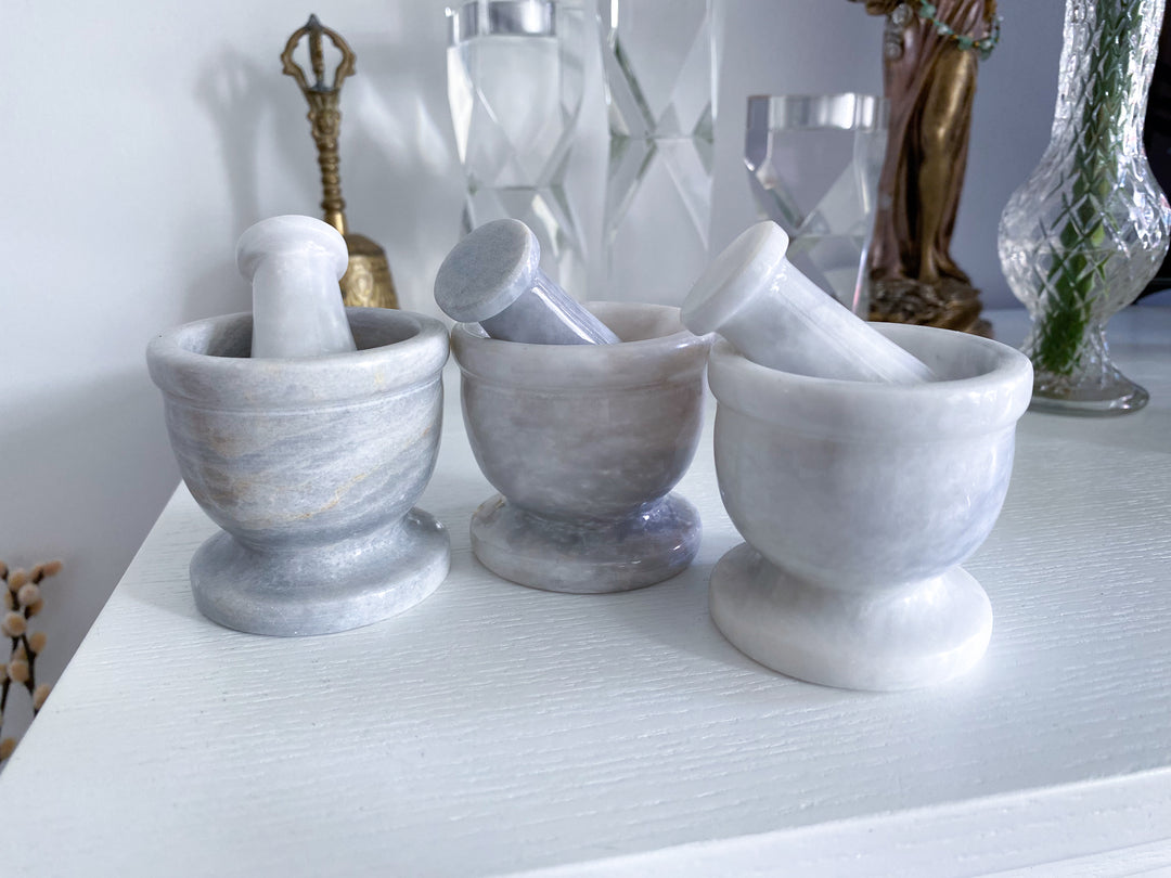 White Marble Mortar and Pestle