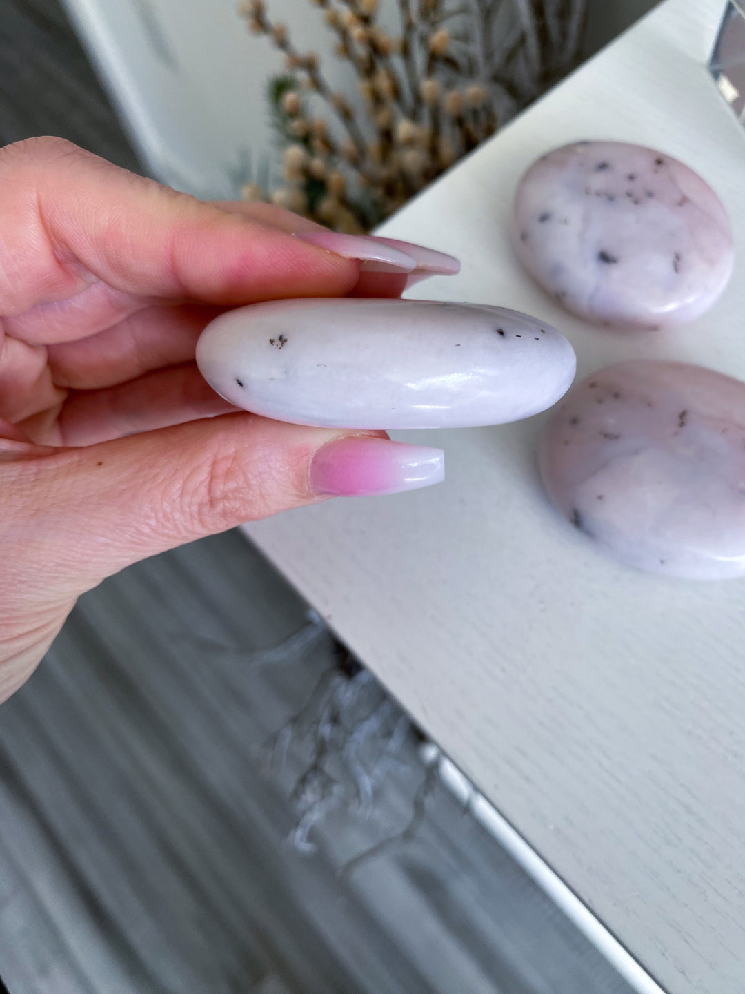 Pale Pink Opal Palm Stone