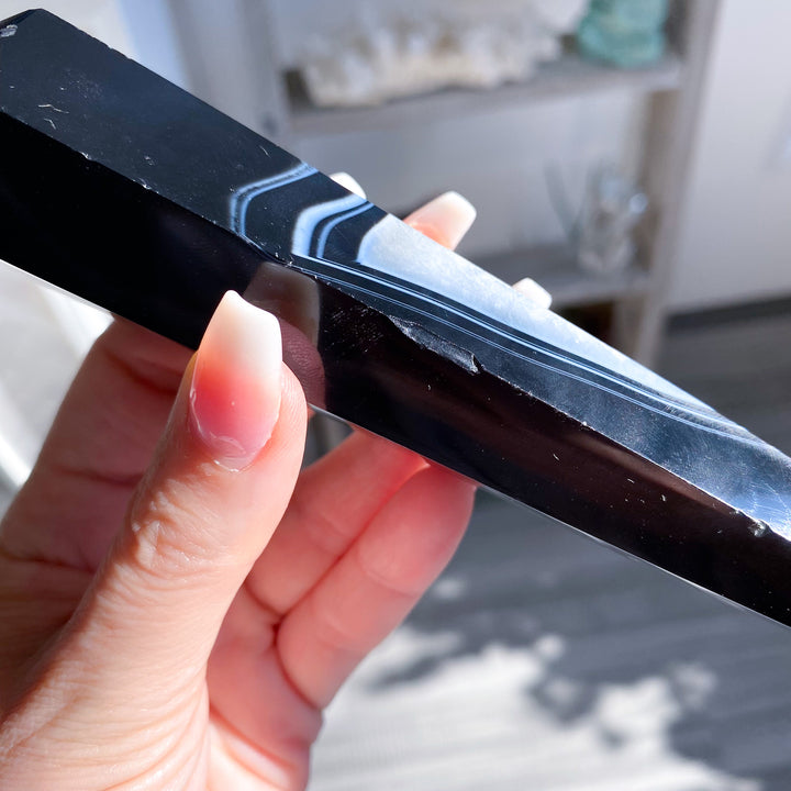 Imperfect Black Agate Wand 